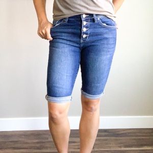 Kancan Bermuda Button Fly Jean Short